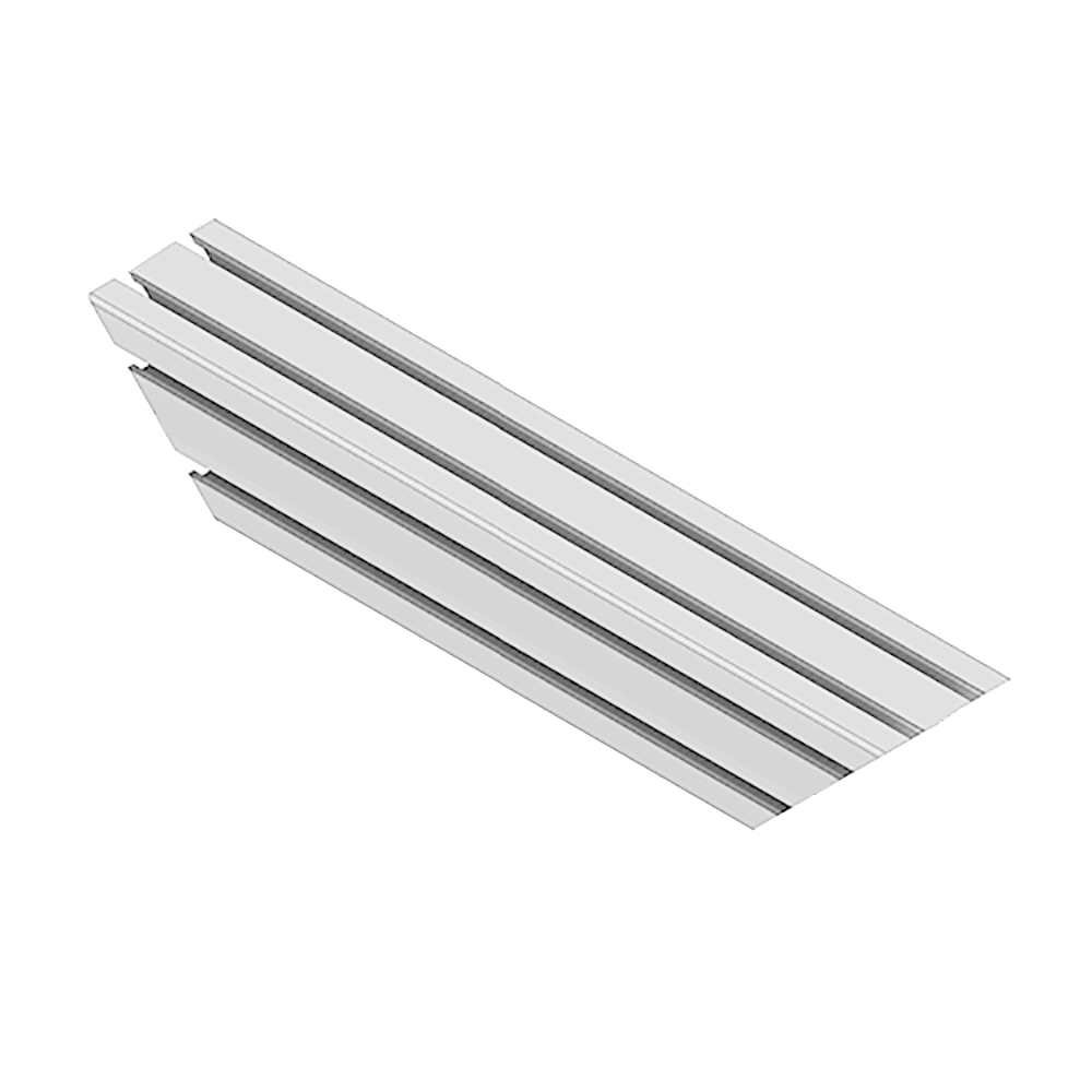 MODULAR SOLUTIONS ALUMINUM GUSSET 90MM X 90MM STRENGTHING ELEMENT CUT AT A 45DEG ANGLE THAT CREATES STURDIER 90DEG CONNECTIONS, 460MM